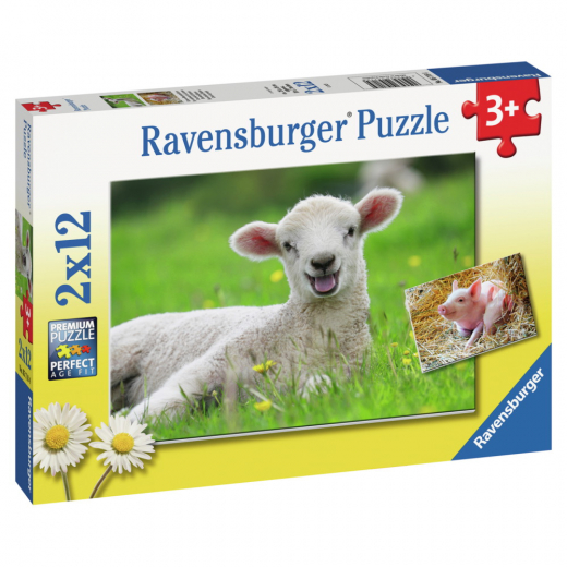 Ravensburger Farm Animal Babies 2x12 Brikker i gruppen Nyheder hos Spelexperten (10105718)