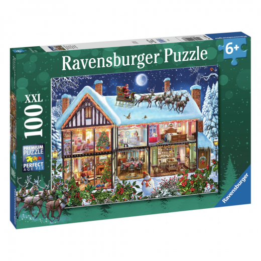 Ravensburger: Christmas At Home 100 XXL Brikker i gruppen PUSLESPIL / Puslespil til børn hos Spelexperten (10112996)