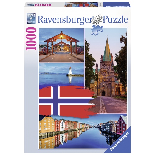 Ravensburger Trondheim Collage 1000 brikker i gruppen PUSLESPIL / 1000 brikker hos Spelexperten (10219845)