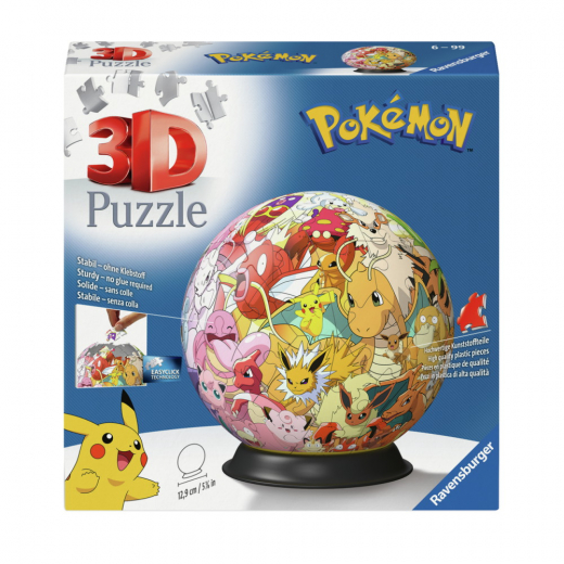 Ravensburger 3D: Pokémon Puslebold 72 Brikker i gruppen PUSLESPIL / 3D puslespil hos Spelexperten (10311595)