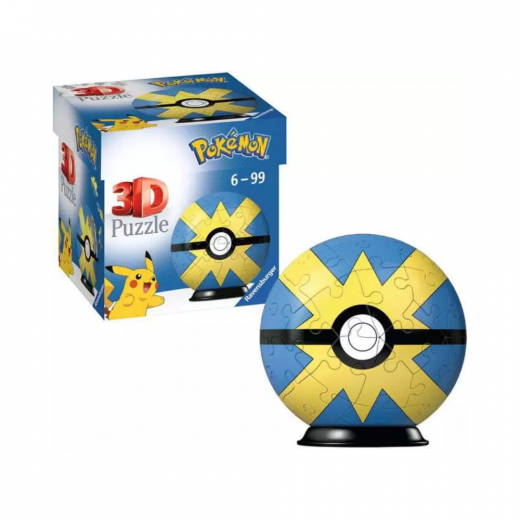 Ravensburger 3D Pokémon Pokeball Gul 55 Brikker i gruppen PUSLESPIL / 3D puslespil hos Spelexperten (10373528-G)