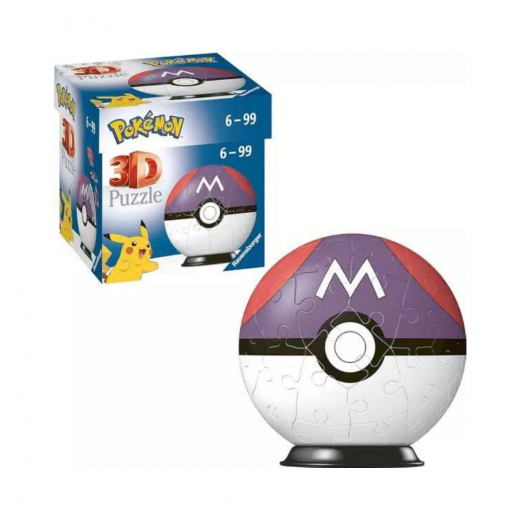 Ravensburger 3D Pokémon Pokeball Lilla 55 Brikker i gruppen PUSLESPIL / 3D puslespil hos Spelexperten (10373528-L)