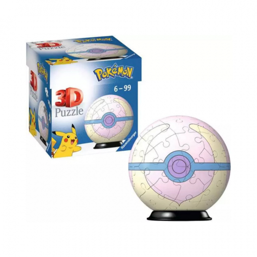 Ravensburger 3D Pokémon Pokeball Hvid 55 Brikker i gruppen PUSLESPIL / 3D puslespil hos Spelexperten (10373528-V)