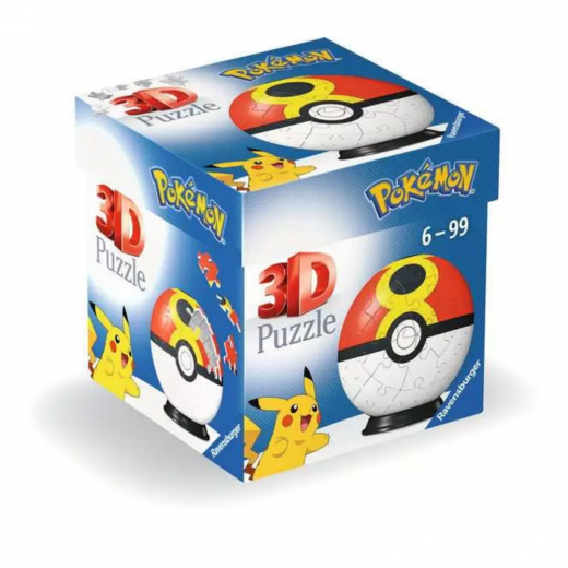 Ravensburger 3D Pokémon Pokeball Rød/Gul 55 Brikker i gruppen PUSLESPIL / 3D puslespil hos Spelexperten (10374022-RGS)