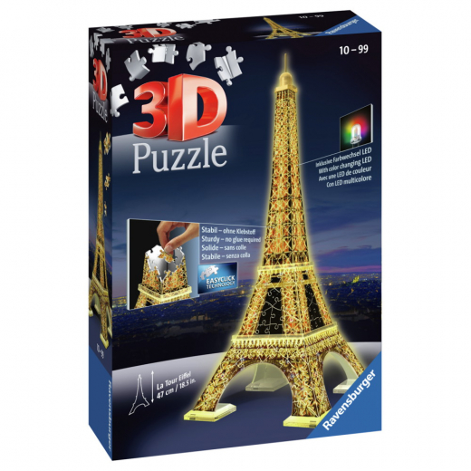 Eiffel Tower Night Edition 3D - 226 Brikker i gruppen PUSLESPIL / 3D puslespil hos Spelexperten (10412579)