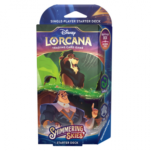 Disney Lorcana TCG: Shimmering Skies Starter Deck - Emerald & Steel i gruppen SELSKABSSPIL / Kortspil hos Spelexperten (11098448-SK)