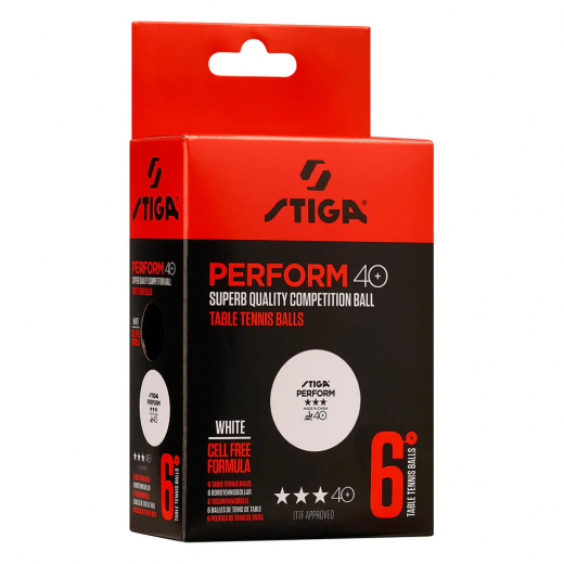 Stiga Perform 40+ (6 st Hvid) i gruppen SPILLEBORD / Bordtennis / Tilbehør hos Spelexperten (1113-2110-06)