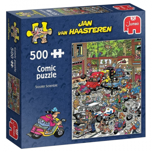 Jan van Haasteren - Scooter Scramble 500 Brikker i gruppen PUSLESPIL / < 750 brikker hos Spelexperten (1119801851)