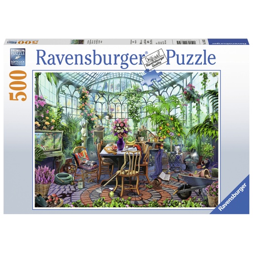 Ravensburger Greenhouse Mornings 500 Brikker i gruppen PUSLESPIL / < 750 brikker hos Spelexperten (12000207)