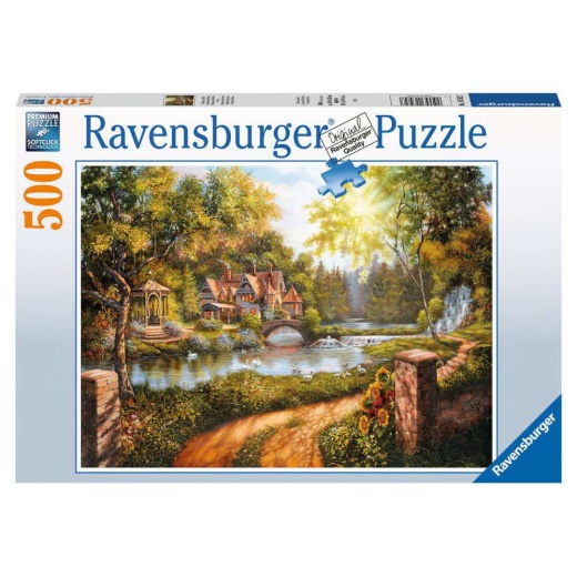 Ravensburger - Cottage by the River 500 brikker i gruppen PUSLESPIL / < 750 brikker hos Spelexperten (12000218)