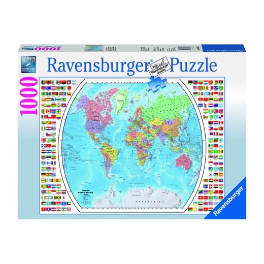 Ravensburger: Political World Map 1000 brikker i gruppen PUSLESPIL / 1000 brikker hos Spelexperten (12000664)