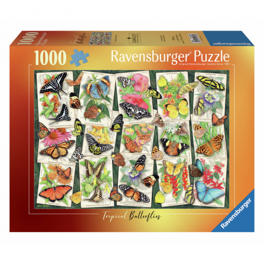 Ravensburger: Tropical Butterflies 1000 Brikker i gruppen PUSLESPIL / 1000 brikker hos Spelexperten (12001084)