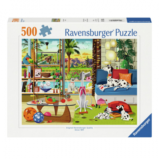 Ravensburger: Pets of Palm Springs 500 Brikker i gruppen PUSLESPIL / < 750 brikker hos Spelexperten (12001189)