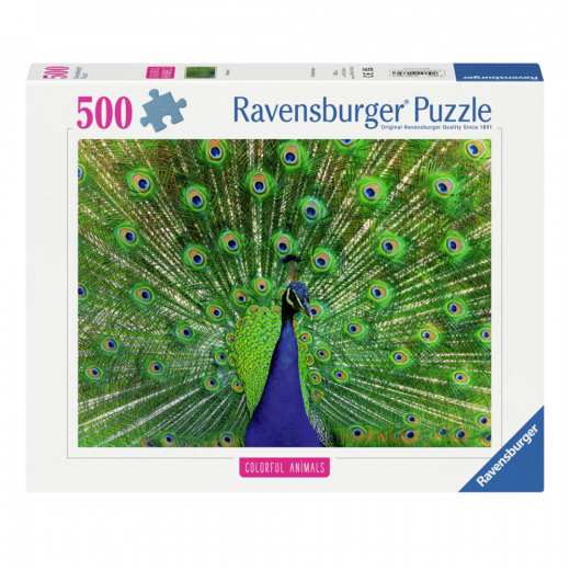 Ravensburger: Peacock 500 Brikker i gruppen PUSLESPIL / < 750 brikker hos Spelexperten (12001332)