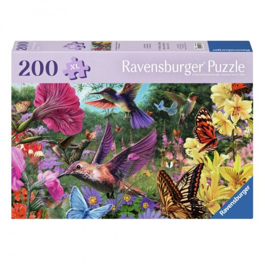 Ravensburger: Hummingbirds & Butterflies 200 XL Brikker i gruppen PUSLESPIL / < 750 brikker hos Spelexperten (12001369)