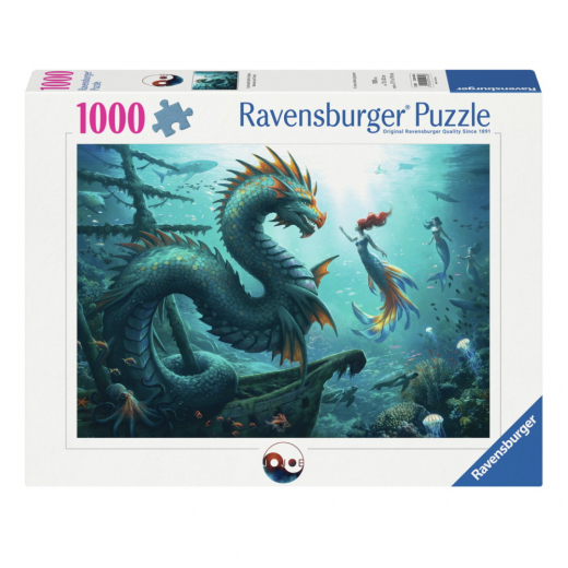 Ravensburger: Enchanted Depths Dragon Mermaid 1000 Brikker i gruppen PUSLESPIL / 1000 brikker hos Spelexperten (12001434)