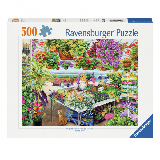 Ravensburger: Glorious Garden Center 500 Brikker i gruppen PUSLESPIL / < 750 brikker hos Spelexperten (12001447)