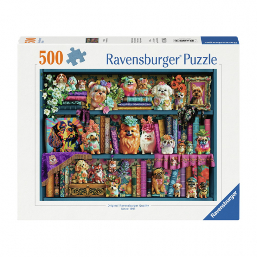 Ravensburger: Precious Porcelain Pups 500 Brikker i gruppen PUSLESPIL / < 750 brikker hos Spelexperten (12001466)