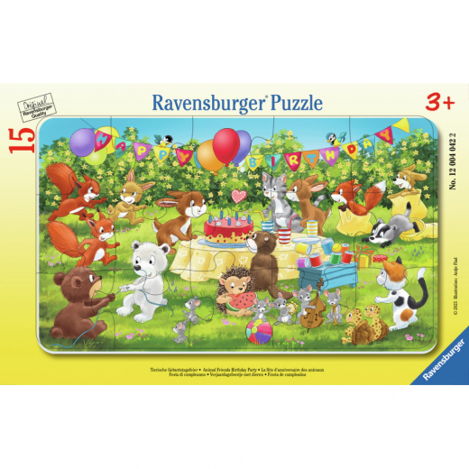 Ravensburger: Animal Birthday Party 15 Brikker i gruppen PUSLESPIL / Puslespil til børn hos Spelexperten (12004042)