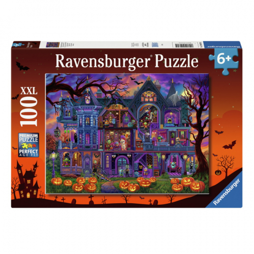 Ravensburger: Monster House Party 100 XXL Brikker i gruppen PUSLESPIL / Puslespil til børn hos Spelexperten (12004070)