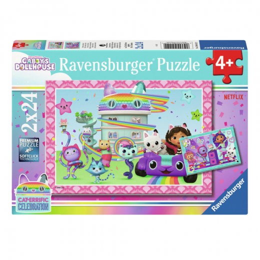 Ravensburger: Gabby's Dollhouse 2x24 Brikker i gruppen PUSLESPIL / Puslespil til børn hos Spelexperten (12004112)