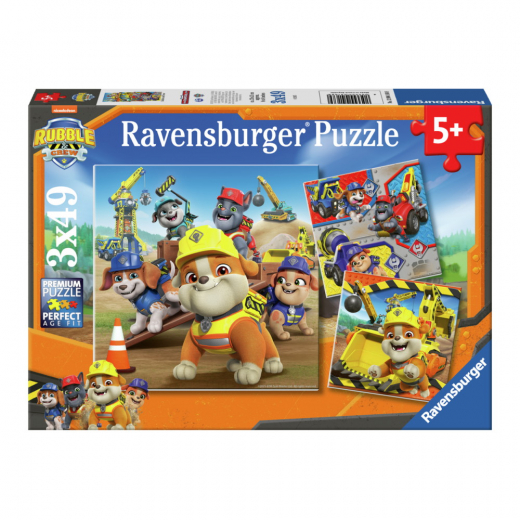 Ravensburger: Rubble & Crew Work Vechicles 3x49 Brikker i gruppen PUSLESPIL / Puslespil til børn hos Spelexperten (12004168)