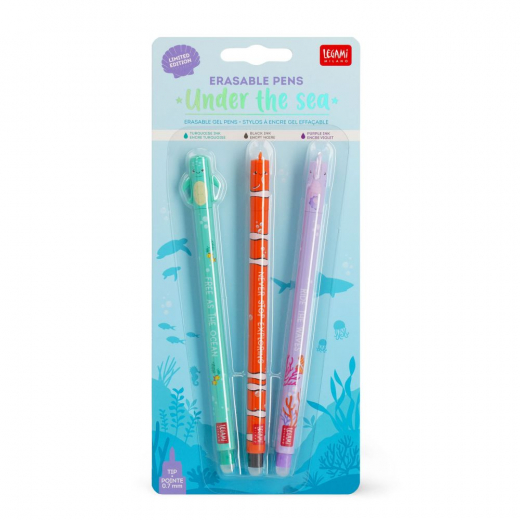 Gel pens with erasable ink Sea 3-pack i gruppen LEGETØJ / Skab & mal / Skriv og Tegn / Blyanter og farveblyanter hos Spelexperten (168293)