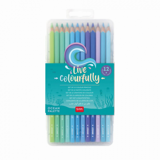 Colour pencil set Live Colourfully - Cyan i gruppen LEGETØJ / Skab & mal / Skriv og Tegn / Blyanter og farveblyanter hos Spelexperten (168472)