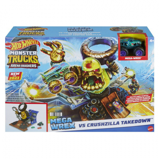 Hot Wheels - Monster Trucks Arena Smashers Mega-Wrex vs Crushzilla Takedown i gruppen LEGETØJ / Legetøjskøretøjer / Hot Wheels hos Spelexperten (2023015)