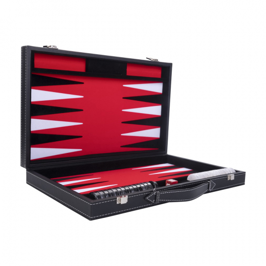 Longfield Backgammon Medium Red i gruppen SELSKABSSPIL / Backgammon hos Spelexperten (250507)