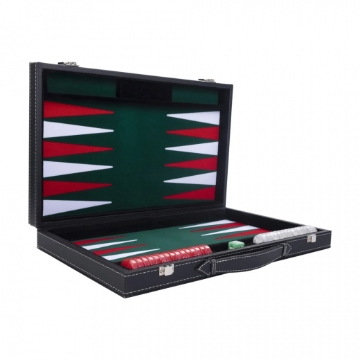 Longfield Backgammon Medium Green i gruppen SELSKABSSPIL / Backgammon hos Spelexperten (250508)