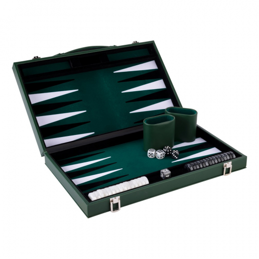 Longfield Backgammon Medium Forest Green i gruppen SELSKABSSPIL / Backgammon hos Spelexperten (250529)