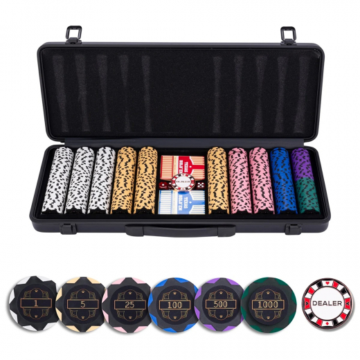 Pokerset Black Aluminium  500 i gruppen SELSKABSSPIL / Poker & casino / Pokersæt hos Spelexperten (320961)