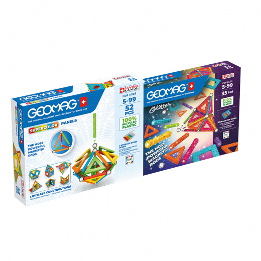 Geomag Supercolor 52+ Glitter 35 Bundle i gruppen LEGETØJ / Byggeklodser / Geomag hos Spelexperten (51024090)