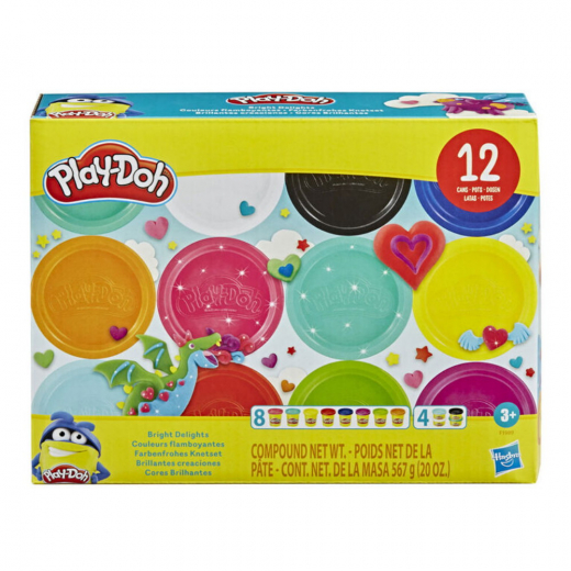 Play-Doh Bright Delights 12-Pakke i gruppen LEGETØJ / Play-Doh hos Spelexperten (5862066)