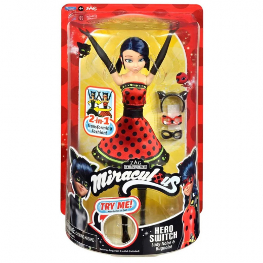 Miraculous - Hero Switch Lady Noire & Bugnoire i gruppen LEGETØJ / Figurer og legesæt hos Spelexperten (60-50414)