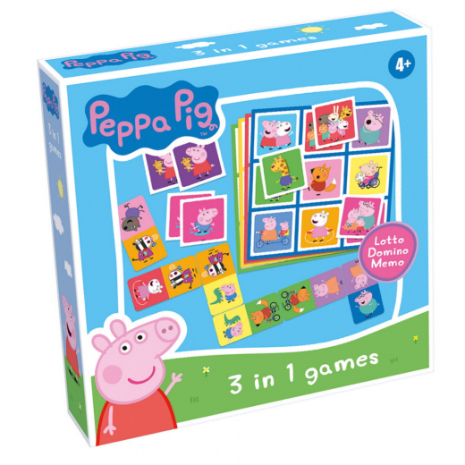 Peppa Pig - Lotto, Domino, Memo - 3 in 1 i gruppen SELSKABSSPIL / Børnespil hos Spelexperten (60480)