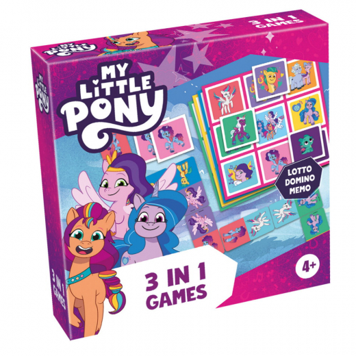 My Little Pony - Lotto, Domino, Memo - 3 in 1 i gruppen SELSKABSSPIL / Børnespil hos Spelexperten (60481-MLP)