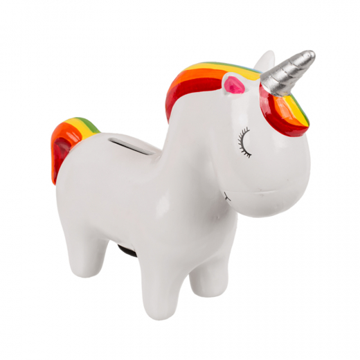 Piggy bank Unicorn White i gruppen LEGETØJ / Sjove gadgets hos Spelexperten (78-3928W)