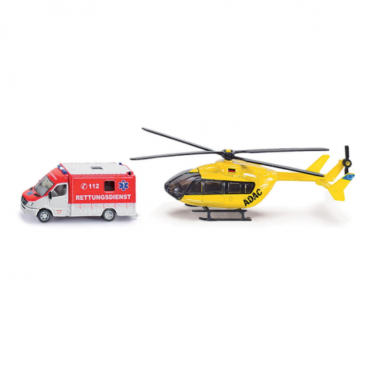 Siku Super 1:87 - Ambulance og helikopter i gruppen Siku 1:87 hos Spelexperten (881850)