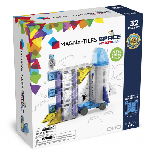 Magna-Tiles - Combo + MicroMags - Space - 32 pc i gruppen LEGETØJ / Byggeklodser / Magna-Tiles hos Spelexperten (90288)