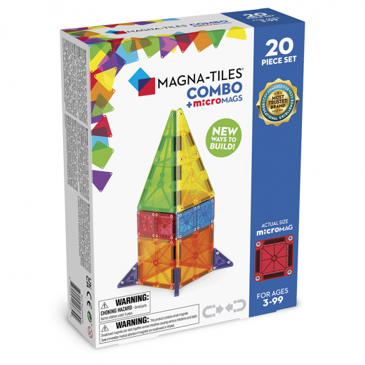 Magna-Tiles - Combo + MicroMags - 20 Delar i gruppen LEGETØJ / Byggeklodser / Magna-Tiles hos Spelexperten (90292)