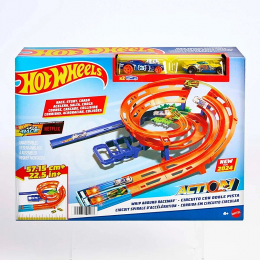 Hot Wheels Action Whip Around Raceway i gruppen LEGETØJ / Legetøjskøretøjer / Hot Wheels hos Spelexperten (965-2450)