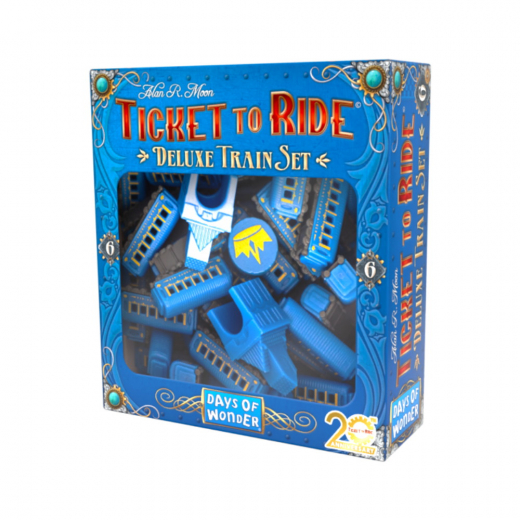 Ticket to Ride: 20th Anniversary Deluxe Train Set - Blå (Exp.) i gruppen SELSKABSSPIL / Spilserier / Ticket to Ride hos Spelexperten (DOWT2R20THDTS-BLU)