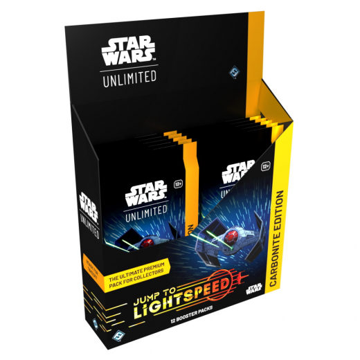 Star Wars: Unlimited - Jump to Lightspeed Carbonite Booster Display i gruppen SELSKABSSPIL / Kortspil hos Spelexperten (FSWH0405-DIS)