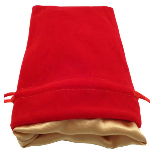 Dice Bag Red w/Gold Velvet i gruppen SELSKABSSPIL / Tilbehør / Terninger & tilbehør hos Spelexperten (MET9001)