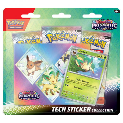 Pokémon TCG: Prismatic Evolutions Tech Sticker Collection - Leafeon i gruppen SELSKABSSPIL / Pokémon hos Spelexperten (POK10020-LEA)