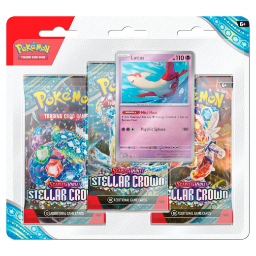 Pokémon TCG: Stellar Crown Boosters 3-Pack Latias i gruppen SELSKABSSPIL / Pokémon hos Spelexperten (POK85907-LAT)