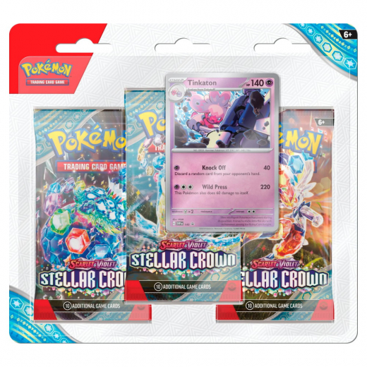 Pokémon TCG: Stellar Crown Boosters 3-Pack Tinkaton i gruppen SELSKABSSPIL / Pokémon hos Spelexperten (POK85907-TIN)