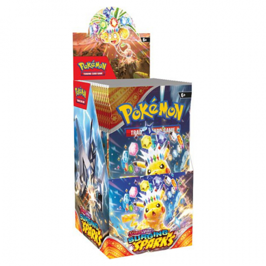 Pokémon TCG: Surging Sparks Booster Small Display i gruppen SELSKABSSPIL / Pokémon hos Spelexperten (POK85929)